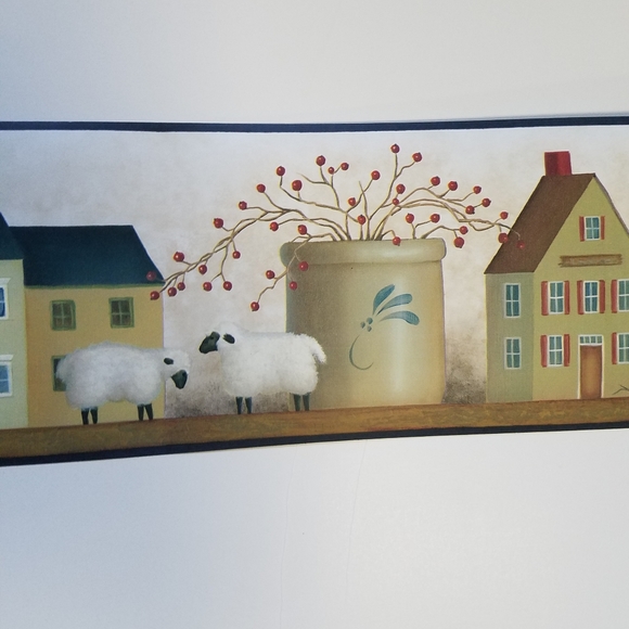 Wallpaper Border Folk Art Shaker Village - Picture 3 of 9